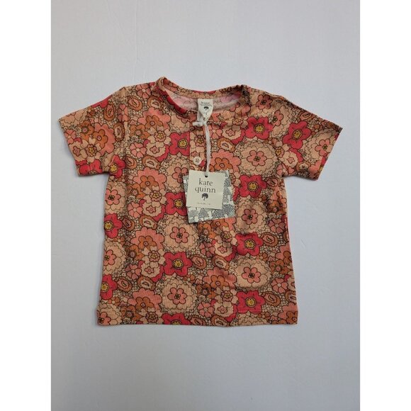Kate Quinn Modal ModBurst Floral 12-18 Months Henley Tee Mid-Century Shirt - Picture 1 of 4